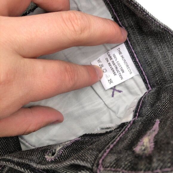 The Hundreds Embroidered Jeans Size 34 Gray/Purple - Picture 7 of 9